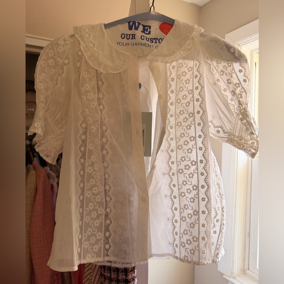 Hill House the Adelaide Top in White Broderie - Picture 5 of 10
